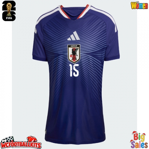 Japan Daichi Kamada #15 Replica Home Stadium Shirt for Women World Cup 2026 Short Sleeve